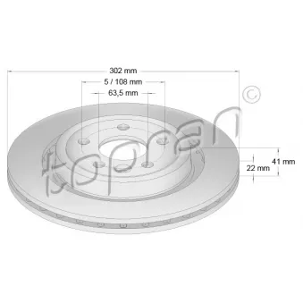 Jeu de 2 disques de frein arrière TOPRAN 600 646