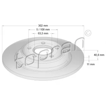 Jeu de 2 disques de frein arrière TOPRAN 600 647