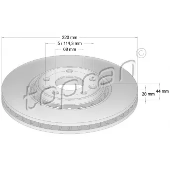 Jeu de 2 disques de frein avant TOPRAN 631 151