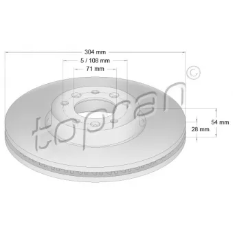 Jeu de 2 disques de frein avant TOPRAN 631 155