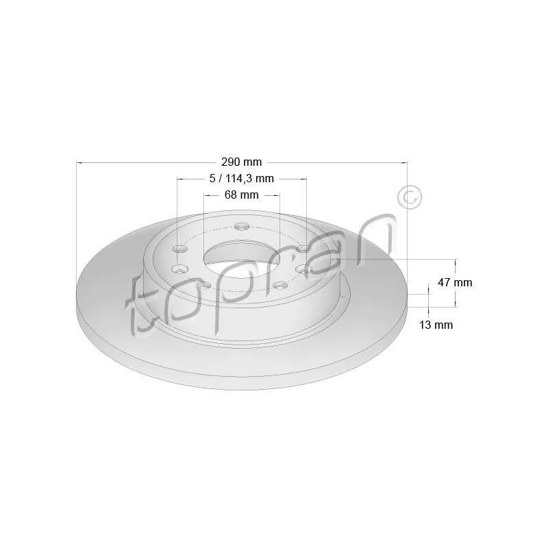 Jeu de 2 disques de frein arrière TOPRAN 631 160