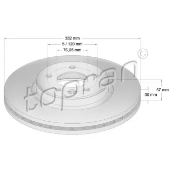 Jeu de 2 disques de frein avant TOPRAN 631 163