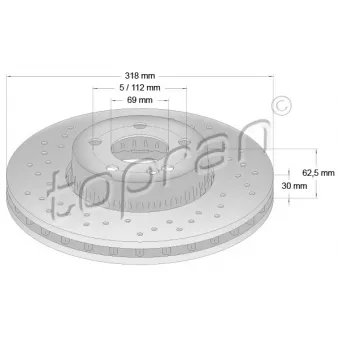 Jeu de 2 disques de frein avant TOPRAN 631 164