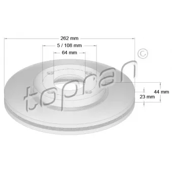 Jeu de 2 disques de frein avant TOPRAN 631 172