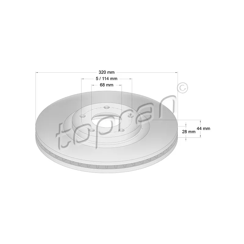 Jeu de 2 disques de frein avant TOPRAN 631 176