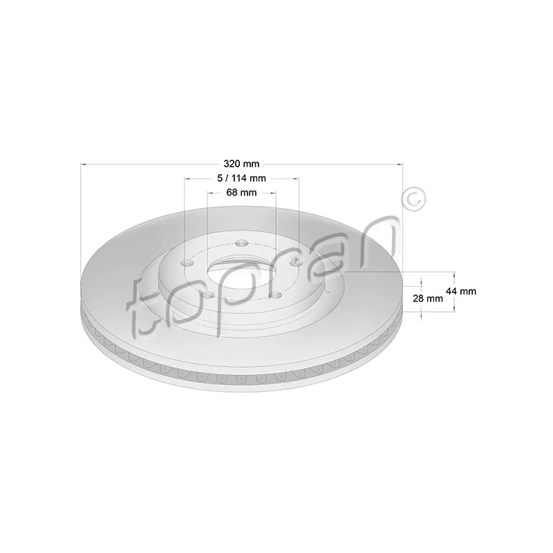 Jeu de 2 disques de frein avant TOPRAN 631 177