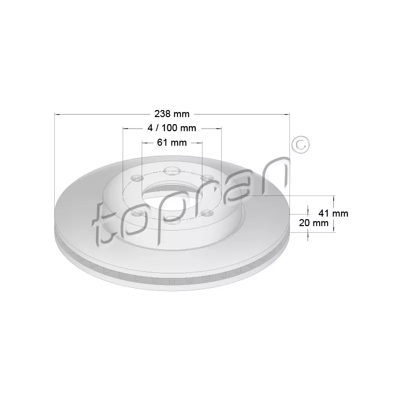 Jeu de 2 disques de frein avant TOPRAN 700 176