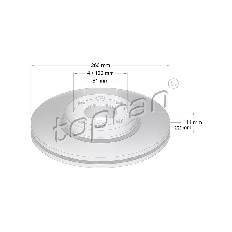 Jeu de 2 disques de frein avant TOPRAN 700 474