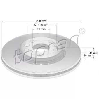 Jeu de 2 disques de frein avant TOPRAN 700 817