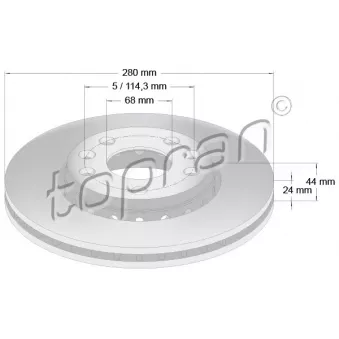 Jeu de 2 disques de frein avant TOPRAN 701 100