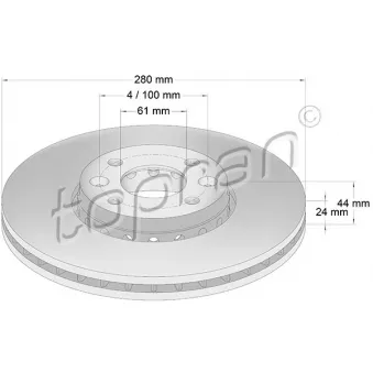 Jeu de 2 disques de frein avant TOPRAN 701 101