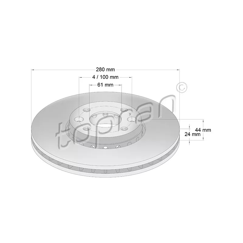 Jeu de 2 disques de frein avant TOPRAN 701 101