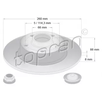 Jeu de 2 disques de frein arrière TOPRAN 701 161