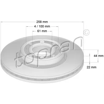 Jeu de 2 disques de frein avant TOPRAN 701 203