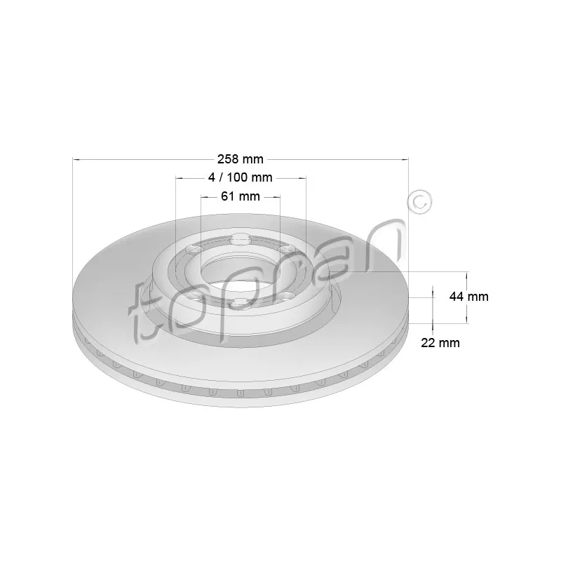 Jeu de 2 disques de frein avant TOPRAN 701 203