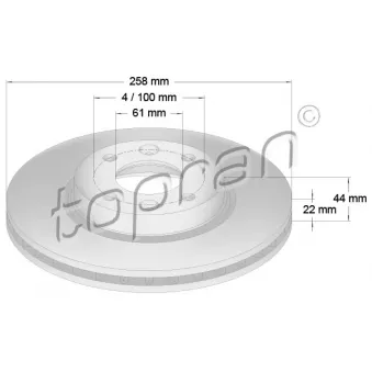 Jeu de 2 disques de frein avant TOPRAN 701 416
