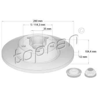 Jeu de 2 disques de frein arrière TOPRAN 701 922