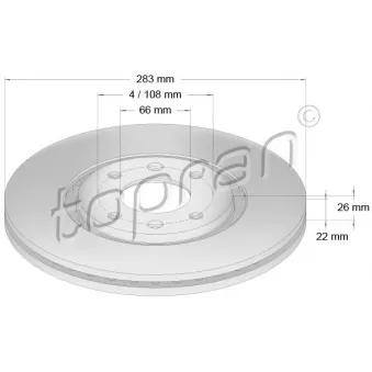 Jeu de 2 disques de frein avant TOPRAN 720 245