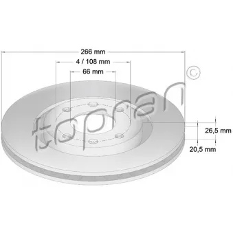 Jeu de 2 disques de frein avant TOPRAN 720 246