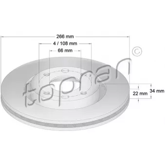 Jeu de 2 disques de frein avant TOPRAN 720 247