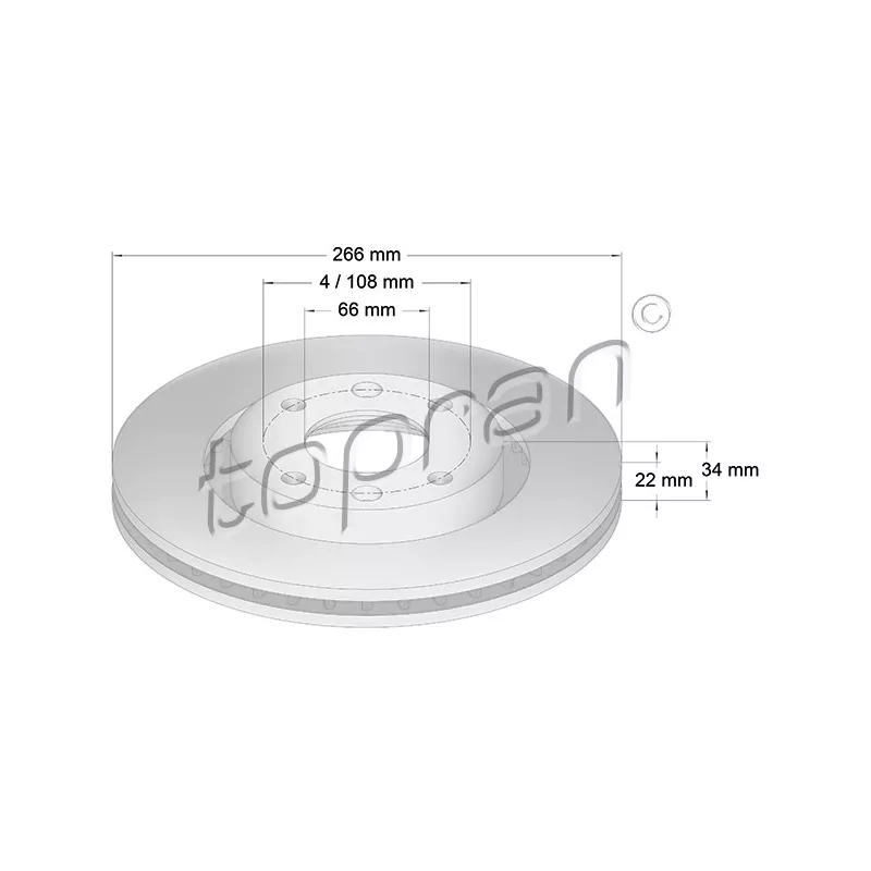 Jeu de 2 disques de frein avant TOPRAN 720 247
