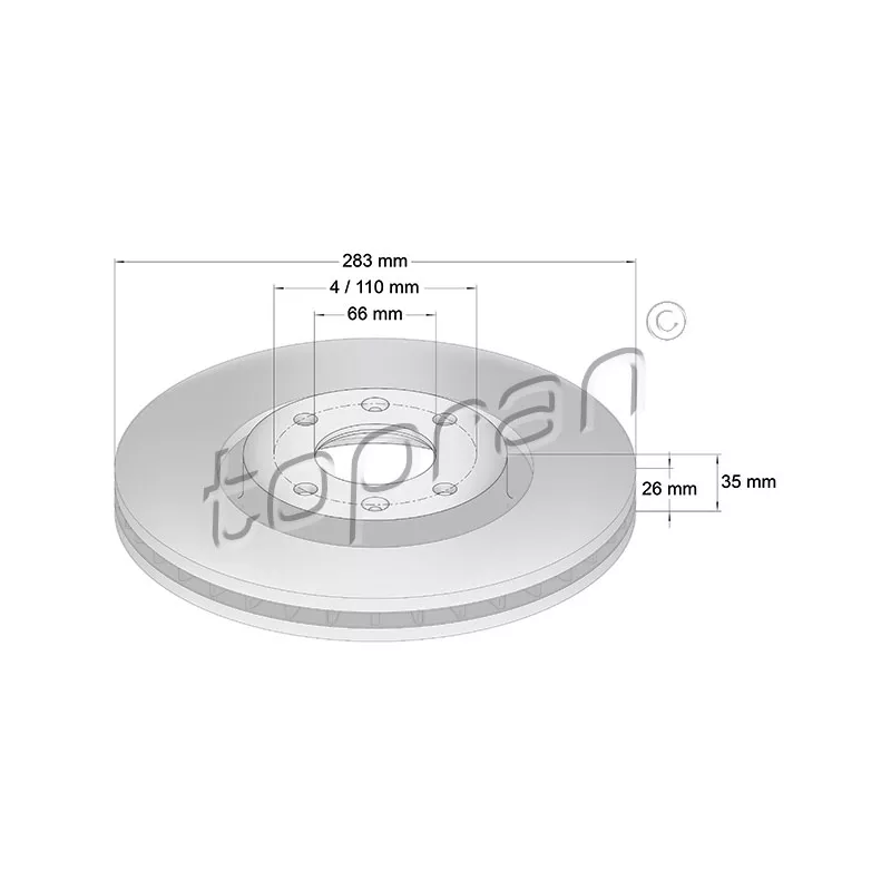 Jeu de 2 disques de frein avant TOPRAN 720 248