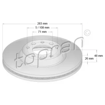 Jeu de 2 disques de frein avant TOPRAN 721 173