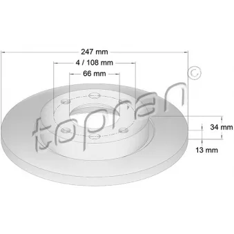 Jeu de 2 disques de frein avant TOPRAN 721 175
