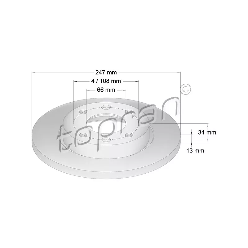Jeu de 2 disques de frein avant TOPRAN 721 175