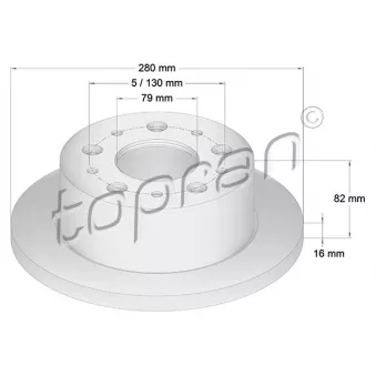 Jeu de 2 disques de frein arrière TOPRAN 721 184