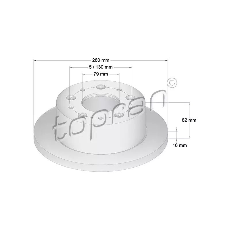 Jeu de 2 disques de frein arrière TOPRAN 721 184