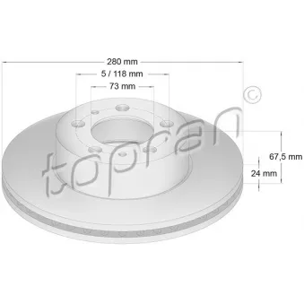 Jeu de 2 disques de frein avant TOPRAN 722 454