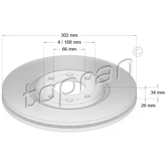 Jeu de 2 disques de frein avant TOPRAN 722 455