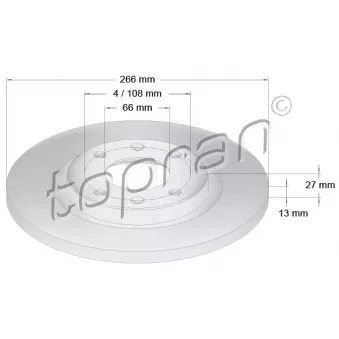 Jeu de 2 disques de frein avant TOPRAN 722 456