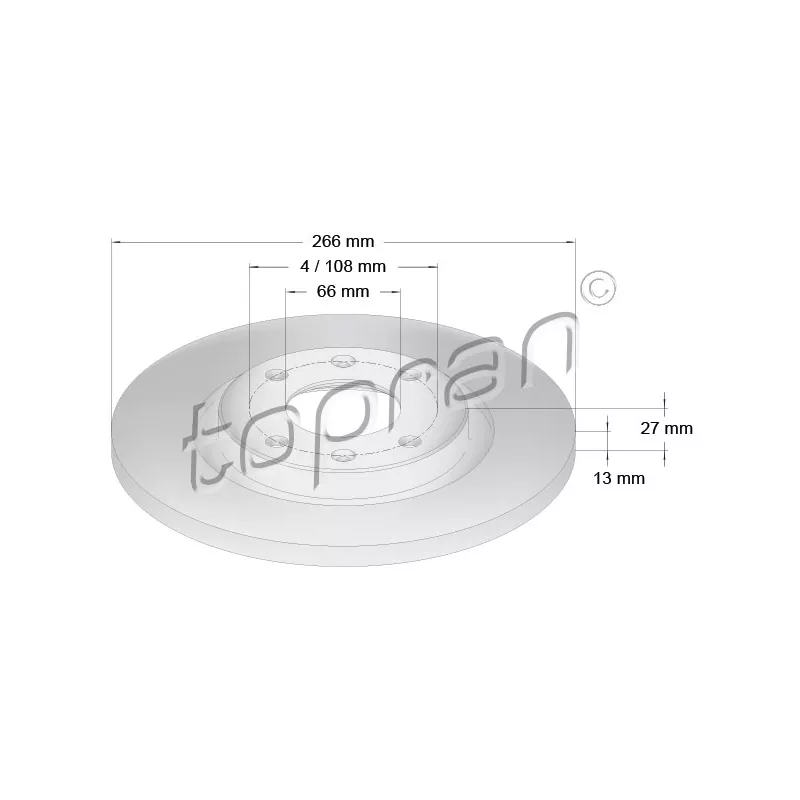 Jeu de 2 disques de frein avant TOPRAN 722 456