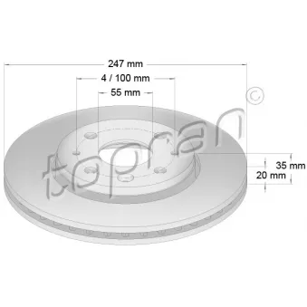 Jeu de 2 disques de frein avant TOPRAN 722 457