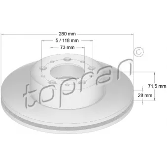 Jeu de 2 disques de frein avant TOPRAN 722 458