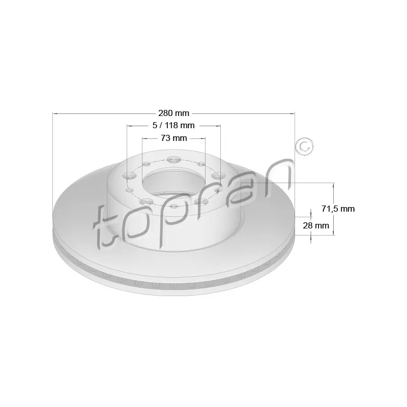 Jeu de 2 disques de frein avant TOPRAN 722 458