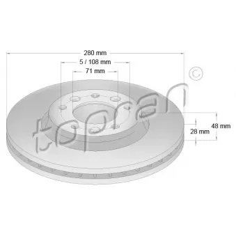 Jeu de 2 disques de frein avant TOPRAN 722 486