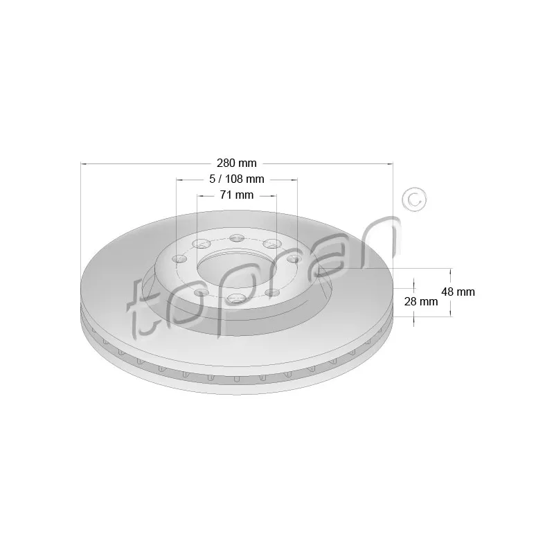 Jeu de 2 disques de frein avant TOPRAN 722 486