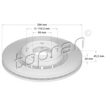 Jeu de 2 disques de frein avant TOPRAN 722 836