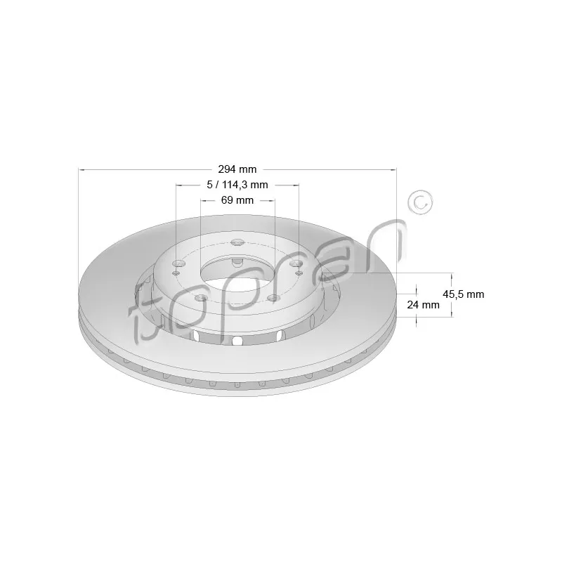 Jeu de 2 disques de frein avant TOPRAN 722 836