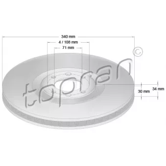 Jeu de 2 disques de frein avant TOPRAN 722 837