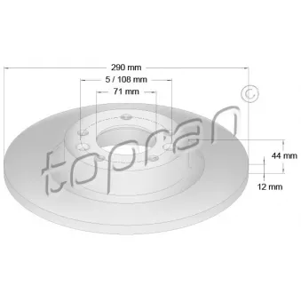 Jeu de 2 disques de frein arrière TOPRAN 723 268