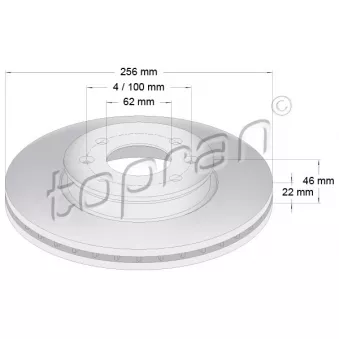 Jeu de 2 disques de frein avant TOPRAN 820 260