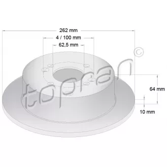 Jeu de 2 disques de frein arrière TOPRAN 820 281