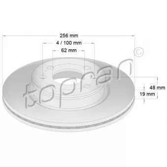 Jeu de 2 disques de frein avant TOPRAN 820 308