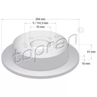 Jeu de 2 disques de frein arrière TOPRAN 820 378