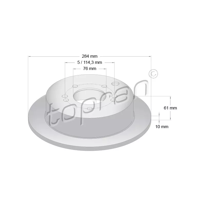 Jeu de 2 disques de frein arrière TOPRAN 820 378