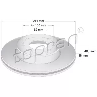 Jeu de 2 disques de frein avant TOPRAN 820 765